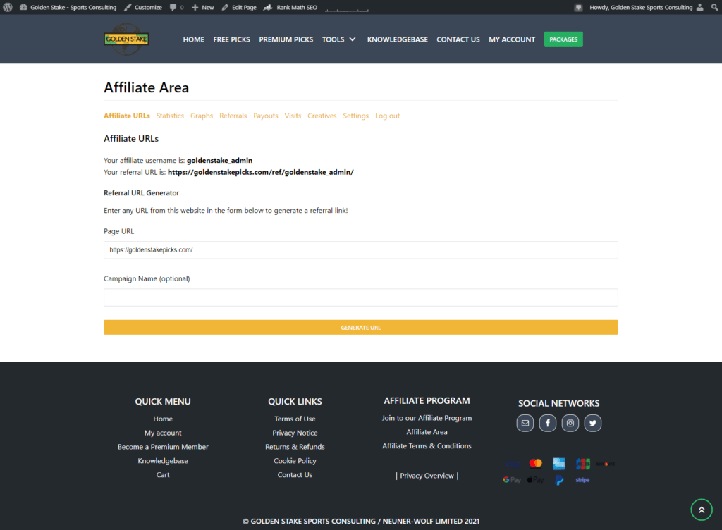 affiliate area